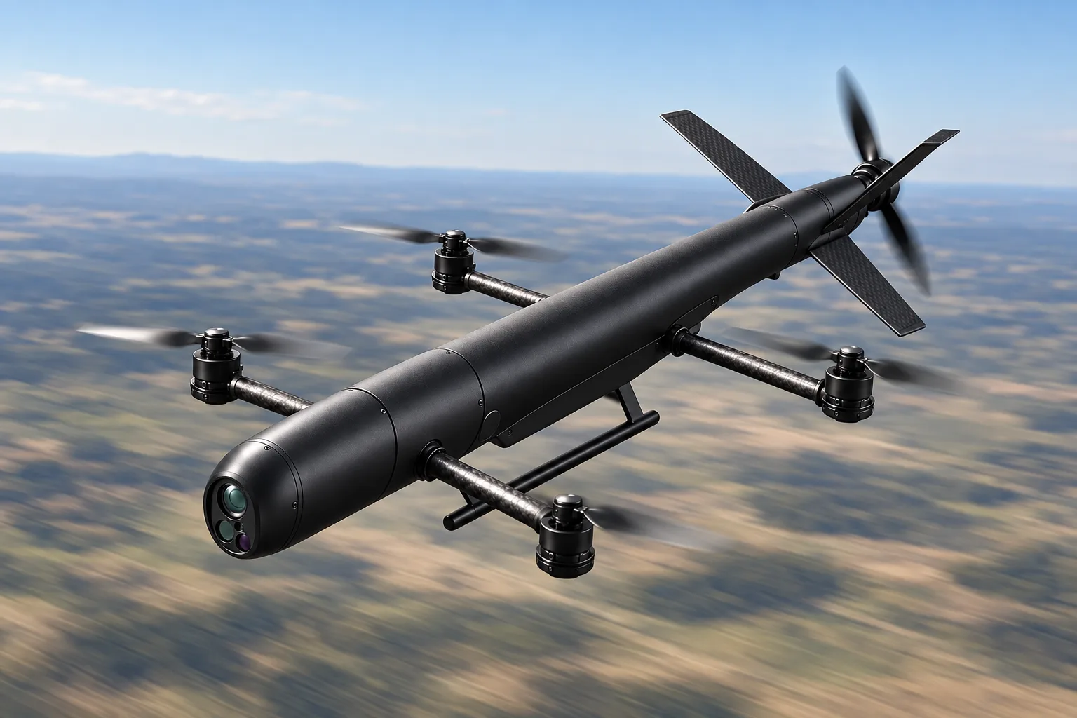 Bolt, Bullet shaped VTOL ISR drone with a rocket boost